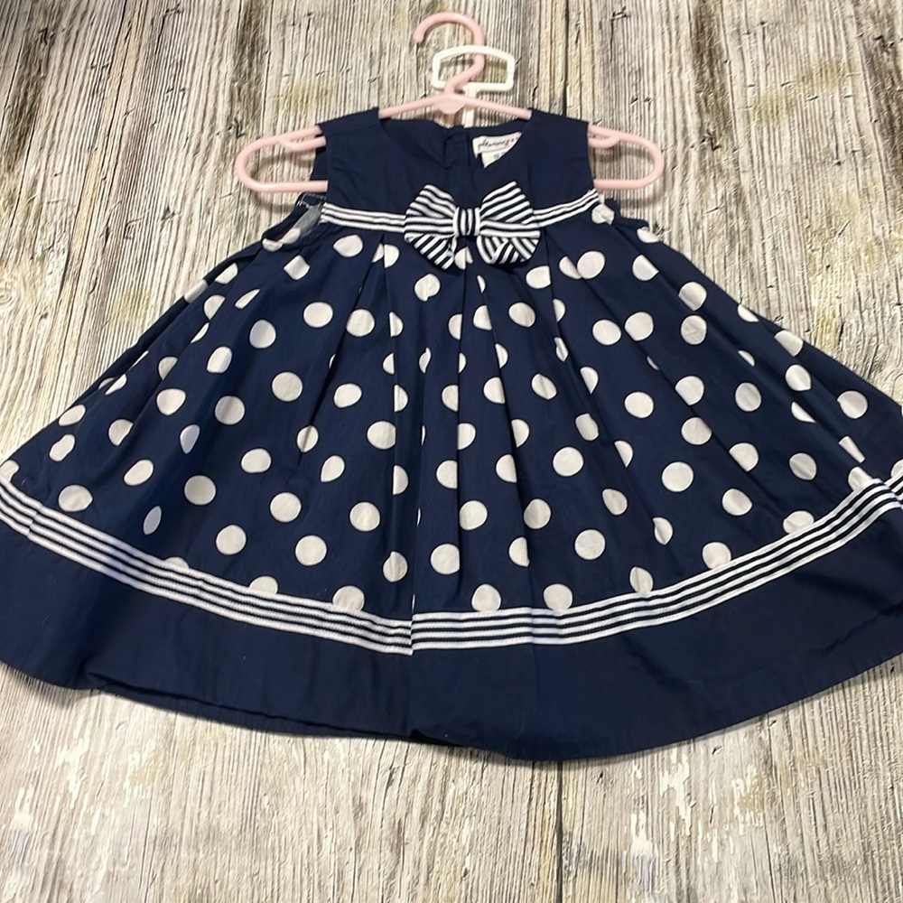 Navy and white polkadot girls dress Polka Dots brand